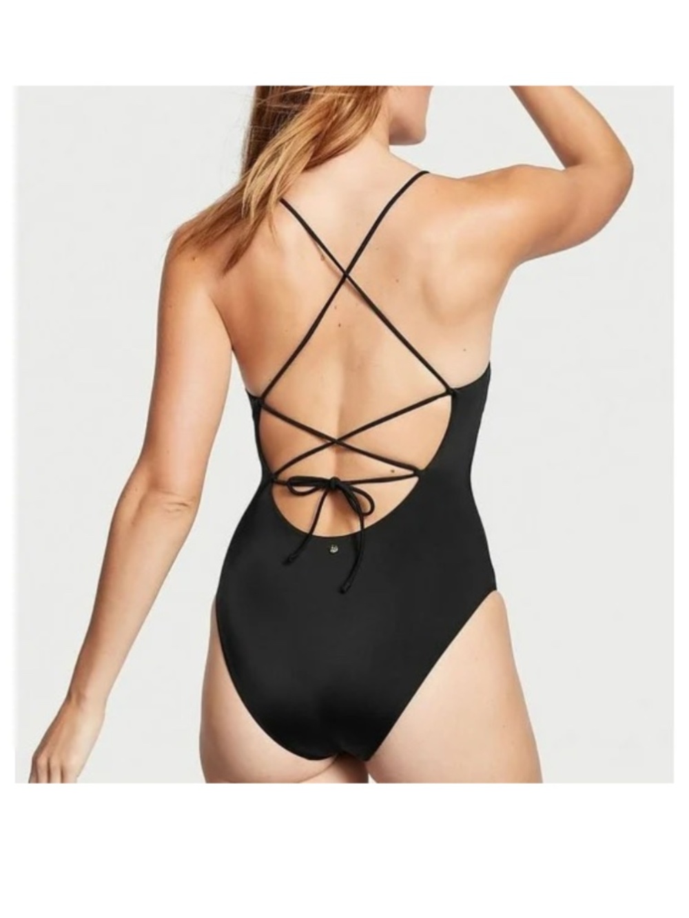 VICTORIA’S SECRET Swim Scoop One-Piece Swimsuit Black Size Small